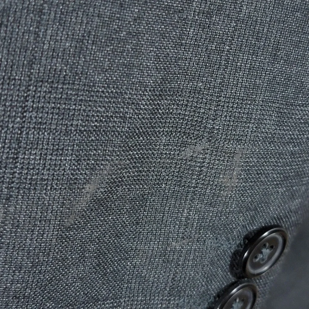 Merona‎ Men's Sport Coat Blazer Two Button Gray Plaid Polyester Blend Size 44L